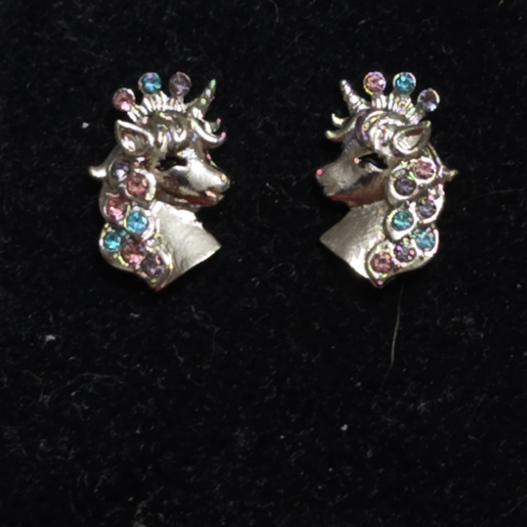 Einhorn Ohrringe Unicorn Earrings L12 - Picture 1 of 2